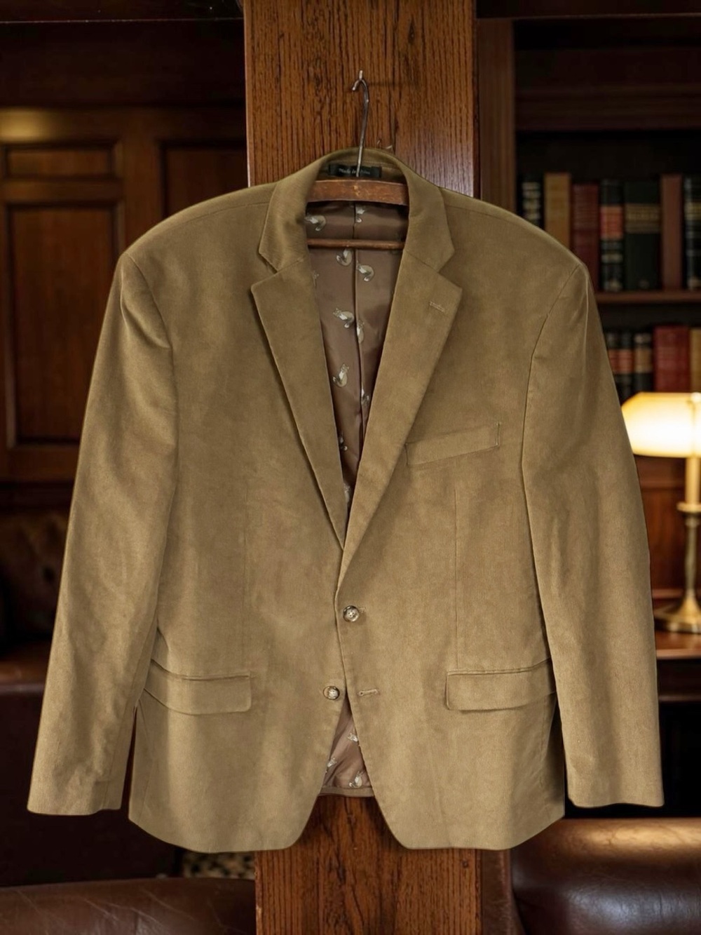 Lauren Ralph Lauren brown corduroy cotton sport coat w/ patch elbows | 44R